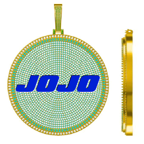 CUSTOM LETTER NECKLACE 3D BIG DISC