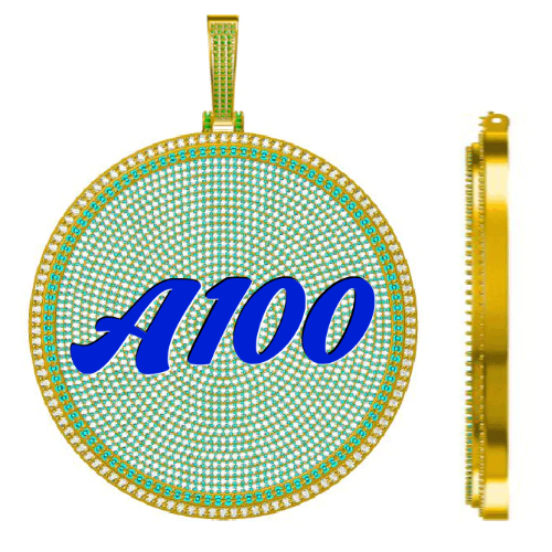 CUSTOM LETTER NECKLACE 3D BIG DISC