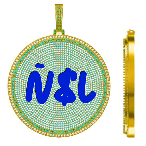 CUSTOM LETTER NECKLACE 3D BIG DISC