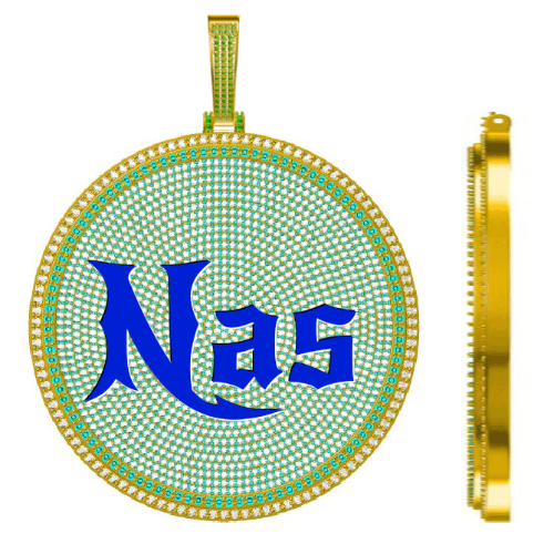 CUSTOM LETTER NECKLACE 3D BIG DISC
