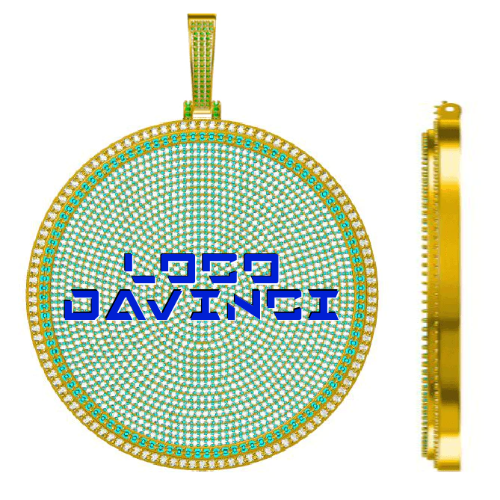 CUSTOM LETTER NECKLACE 3D BIG DISC