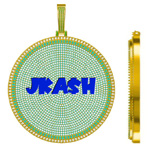 CUSTOM LETTER NECKLACE 3D BIG DISC