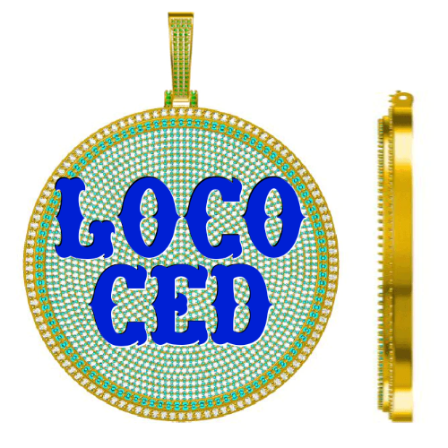 CUSTOM LETTER NECKLACE 3D BIG DISC
