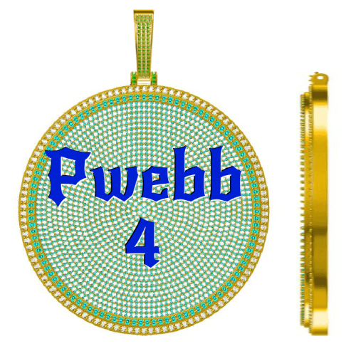 CUSTOM LETTER NECKLACE 3D BIG DISC
