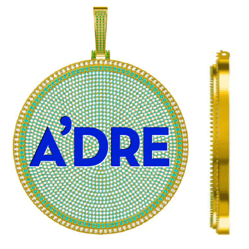 CUSTOM LETTER NECKLACE 3D BIG DISC