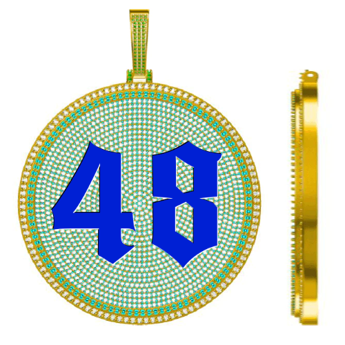 CUSTOM LETTER NECKLACE 3D BIG DISC