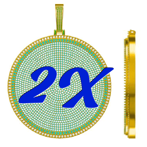 CUSTOM LETTER NECKLACE 3D BIG DISC