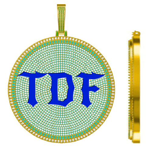 CUSTOM LETTER NECKLACE 3D BIG DISC
