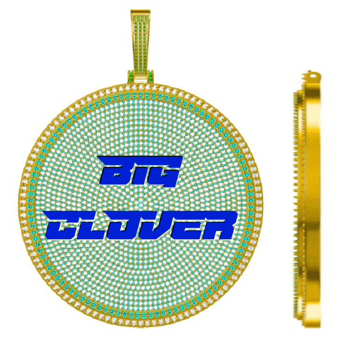 CUSTOM LETTER NECKLACE 3D BIG DISC