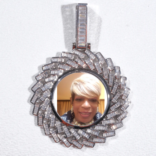Large 3D Baguette Custom Picture Pendant
