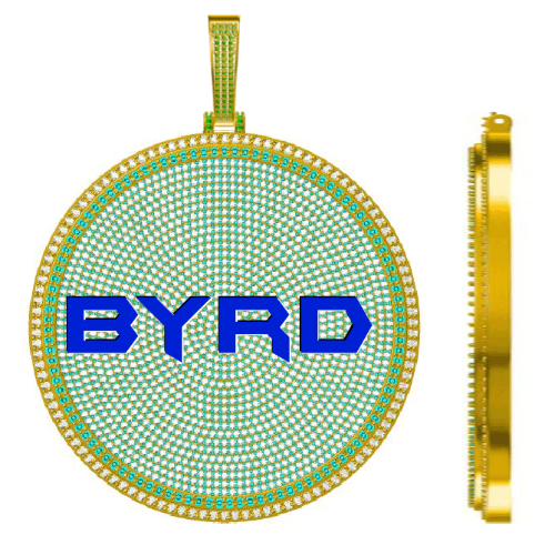 CUSTOM LETTER NECKLACE 3D BIG DISC