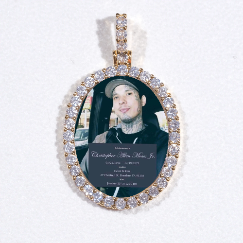 3D Oval Custom Picture Pendant