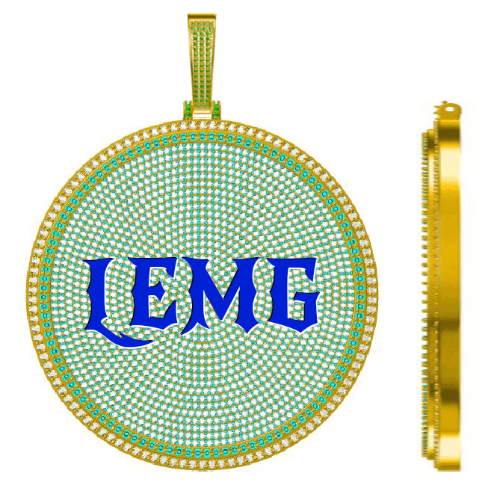 CUSTOM LETTER NECKLACE 3D BIG DISC