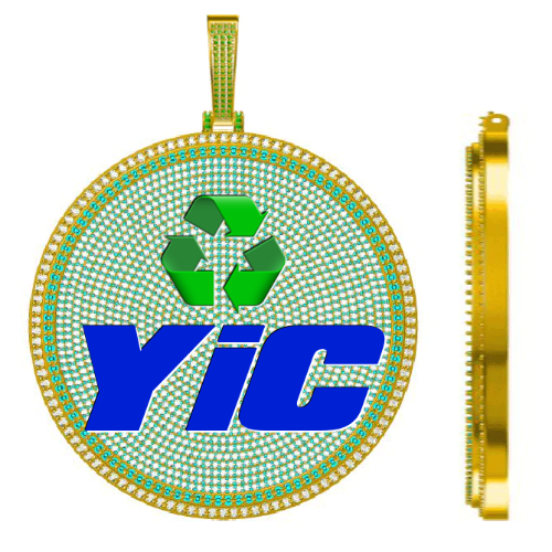 CUSTOM LETTER NECKLACE 3D BIG DISC