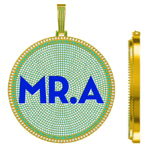 CUSTOM LETTER NECKLACE 3D BIG DISC