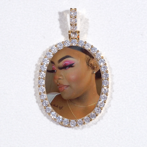 3D Oval Custom Picture Pendant