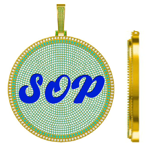 CUSTOM LETTER NECKLACE 3D BIG DISC