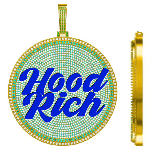 CUSTOM LETTER NECKLACE 3D BIG DISC