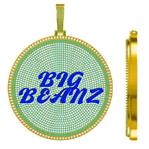 CUSTOM LETTER NECKLACE 3D BIG DISC