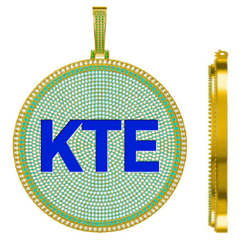 CUSTOM LETTER NECKLACE 3D BIG DISC