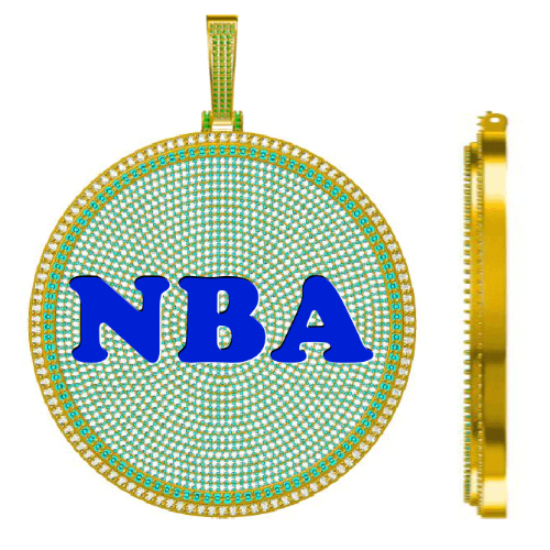 CUSTOM LETTER NECKLACE 3D BIG DISC