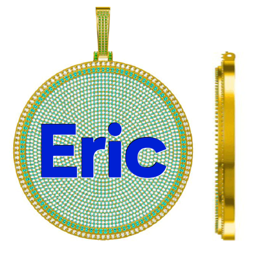 CUSTOM LETTER NECKLACE 3D BIG DISC