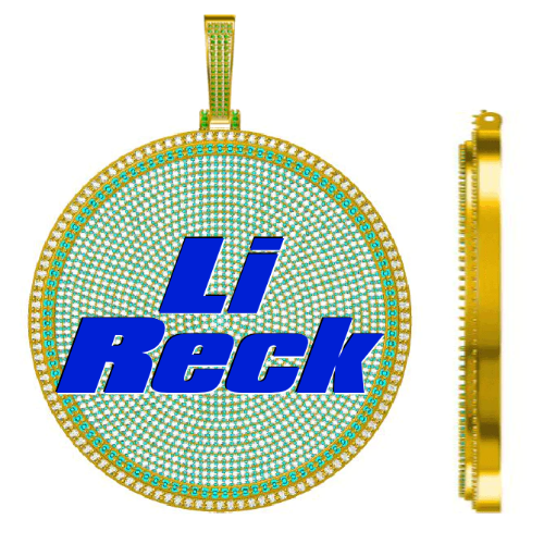 CUSTOM LETTER NECKLACE 3D BIG DISC