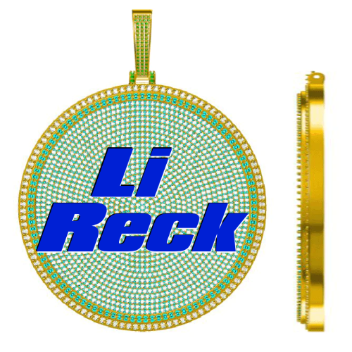 CUSTOM LETTER NECKLACE 3D BIG DISC