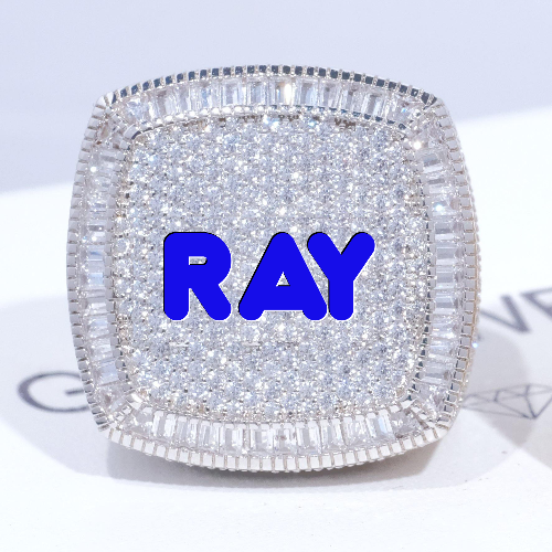 CUSTOM LETTER 3D ICED RING