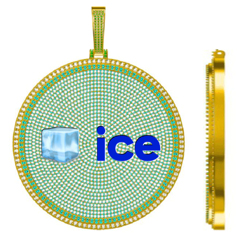 CUSTOM LETTER NECKLACE 3D BIG DISC