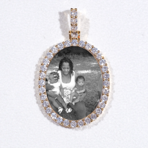 3D Oval Custom Picture Pendant