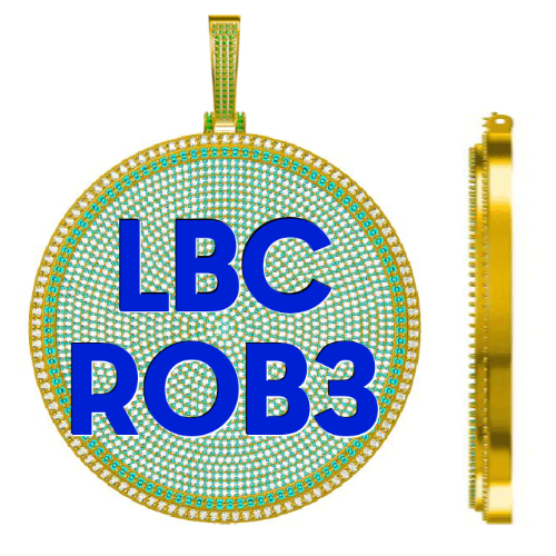 CUSTOM LETTER NECKLACE 3D BIG DISC