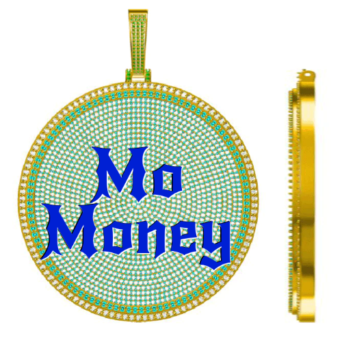 CUSTOM LETTER NECKLACE 3D BIG DISC