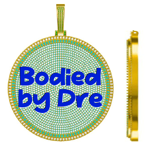 CUSTOM LETTER NECKLACE 3D BIG DISC
