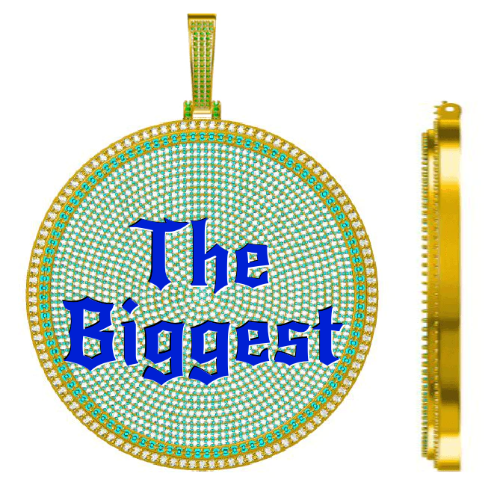 CUSTOM LETTER NECKLACE 3D BIG DISC