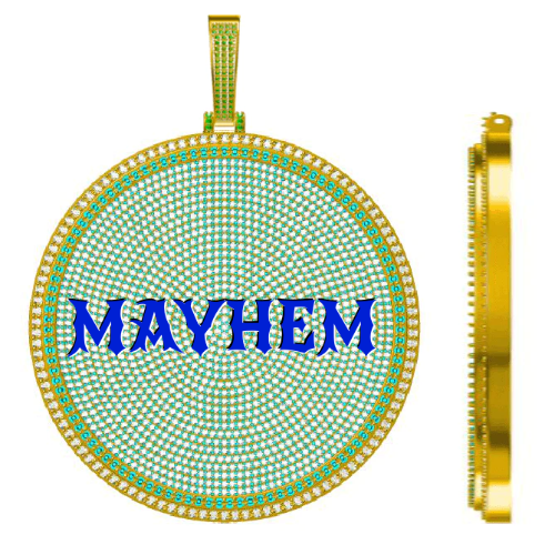 CUSTOM LETTER NECKLACE 3D BIG DISC