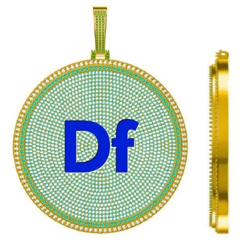 CUSTOM LETTER NECKLACE 3D BIG DISC