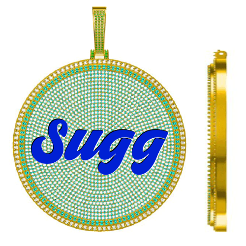 CUSTOM LETTER NECKLACE 3D BIG DISC