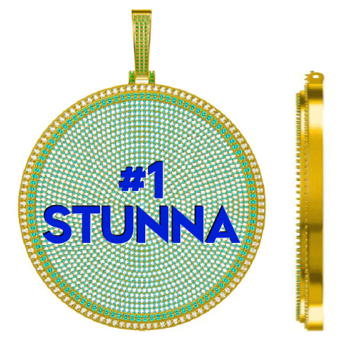 CUSTOM LETTER NECKLACE 3D BIG DISC
