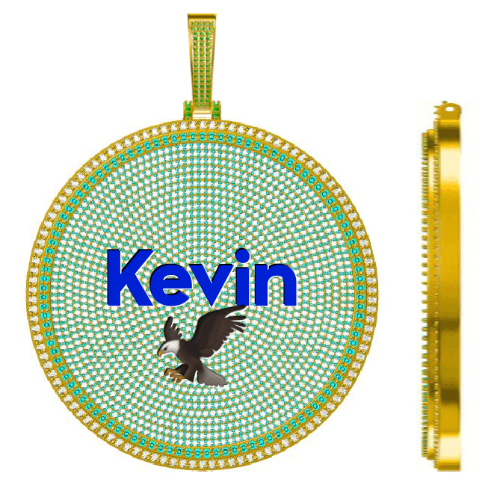 CUSTOM LETTER NECKLACE 3D BIG DISC