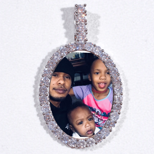 Large 3D Oval Custom Picture Pendant