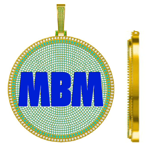 CUSTOM LETTER NECKLACE 3D BIG DISC