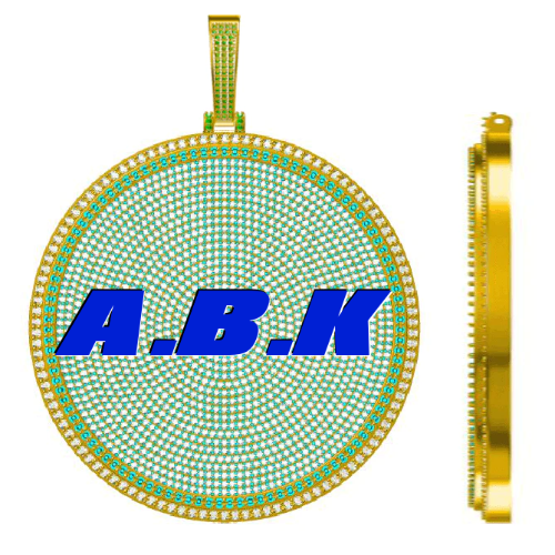 CUSTOM LETTER NECKLACE 3D BIG DISC