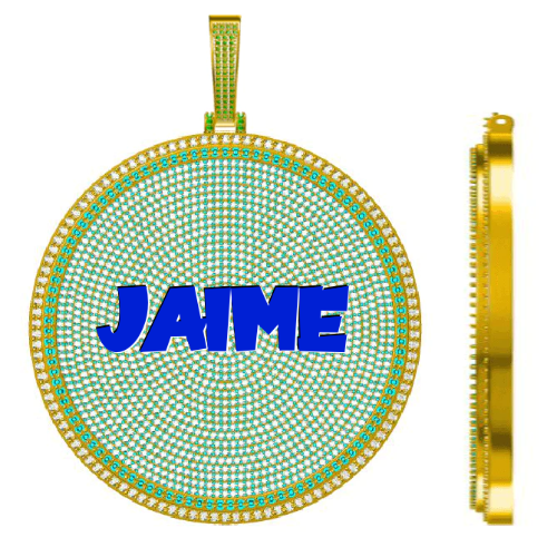 CUSTOM LETTER NECKLACE 3D BIG DISC