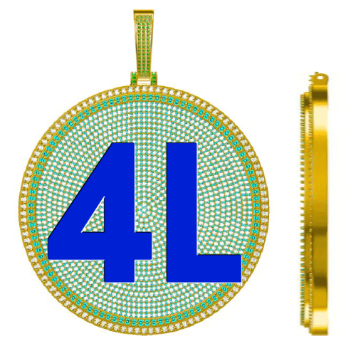 CUSTOM LETTER NECKLACE 3D BIG DISC