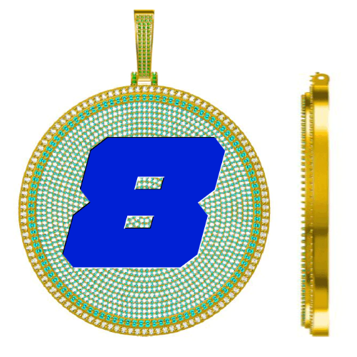 CUSTOM LETTER NECKLACE 3D BIG DISC