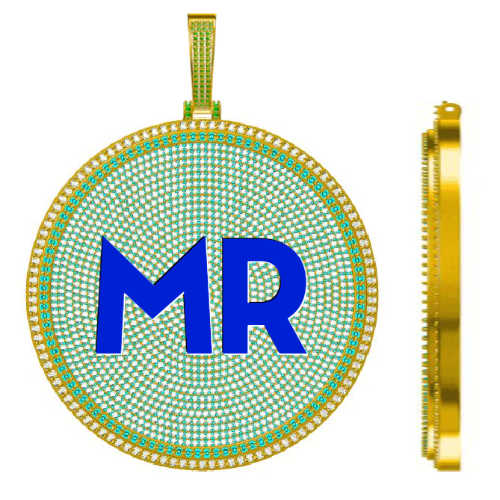 CUSTOM LETTER NECKLACE 3D BIG DISC