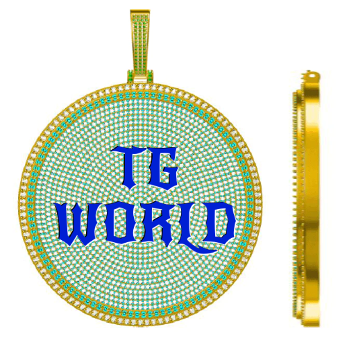 CUSTOM LETTER NECKLACE 3D BIG DISC