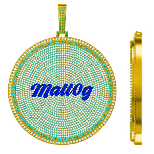 CUSTOM LETTER NECKLACE 3D BIG DISC