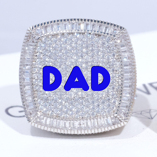 CUSTOM LETTER 3D ICED RING